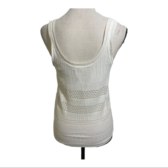 Maje womens knit tank top white round collar. Size 1 is Small. Summer top - Picture 6 of 11